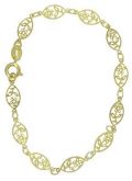Pulseira folheada a ouro c/ adornos em forma de flor