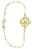 Pulseira folheada a ouro c/ adorno em filigrana e strass (co