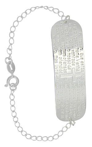 Pulseira folheada a prata c/ a oração do Pai Nosso
