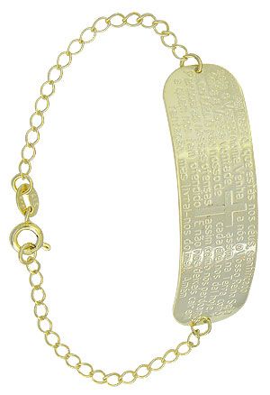 Pulseira folheada a ouro c/ a oração do Pai Nosso