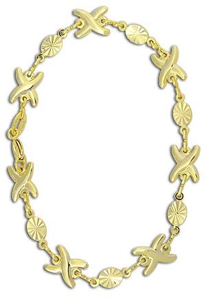 Pulseira folheada a ouro c/ enfeites de chapa.